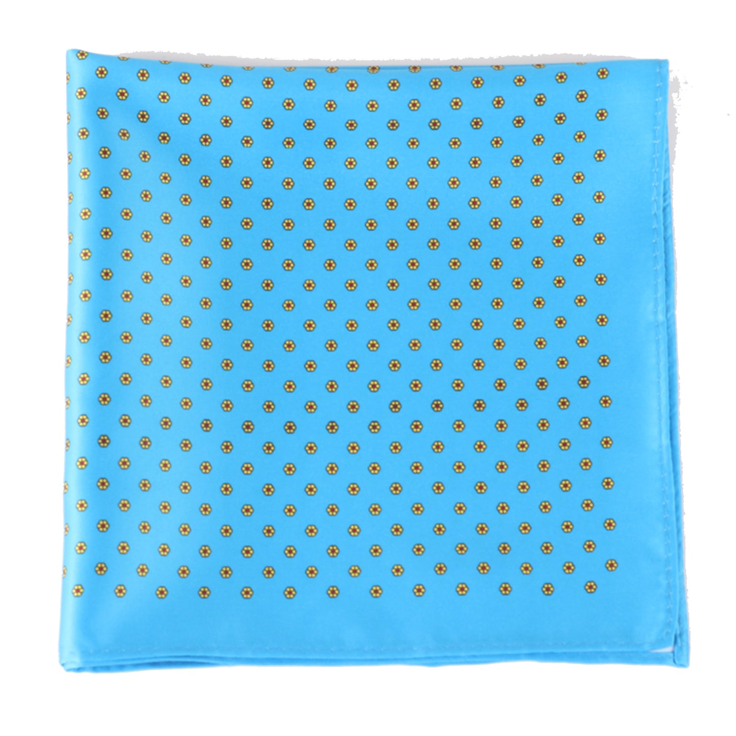 Turquoise/Yellow Polka Dot Pocket Square + SquareGuard