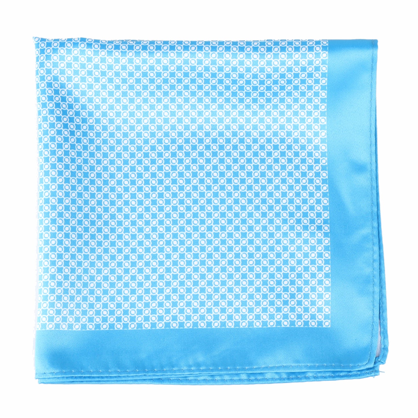 Turquoise/White Geometric Pocket Square + SquareGuard