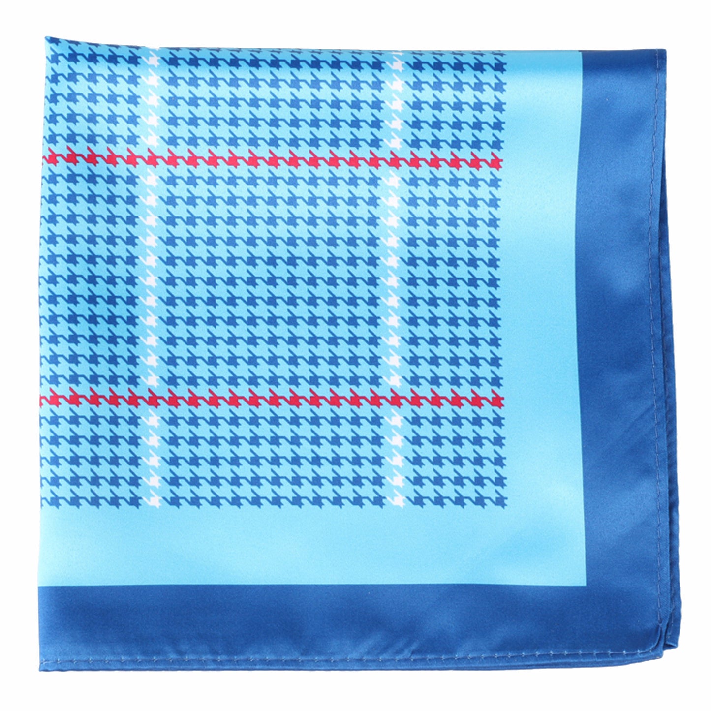 Turquoise Houndstooth Pocket Square + SquareGuard