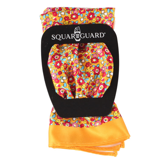 Marigold Floral Pocket Square + SquareGuard