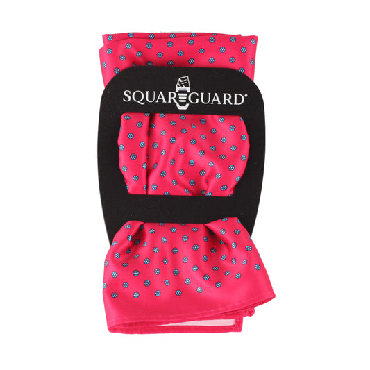 Pink Polka Dot Pocket Square + SquareGuard