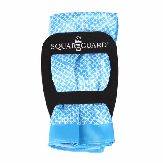 Turquoise/White Geometric Pocket Square + SquareGuard