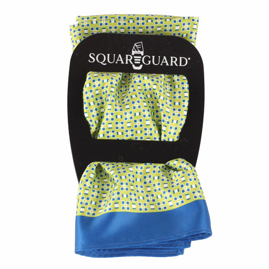 Royal/Lime Geometric Pocket Square + SquareGuard