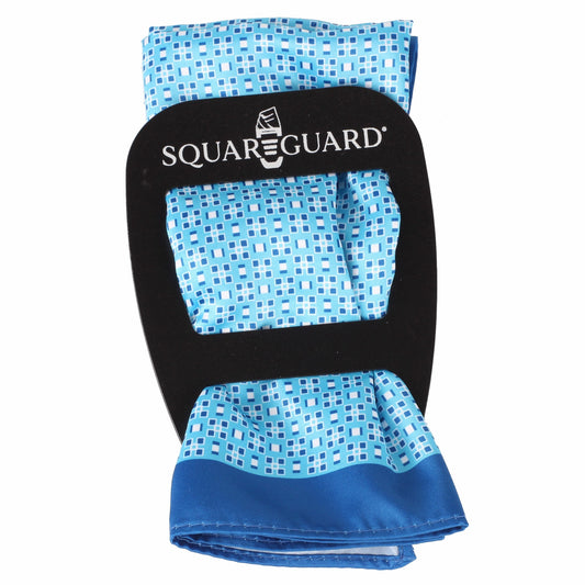 Turquoise/Blue Geometric Pocket Square + SquareGuard