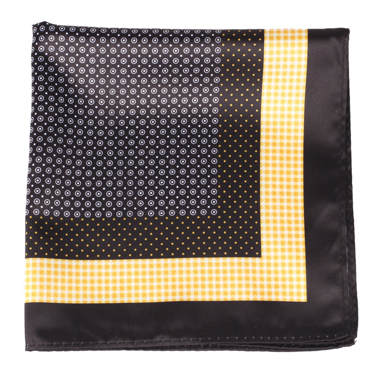 Black/Yellow Polka Dot Pocket Square + SquareGuard