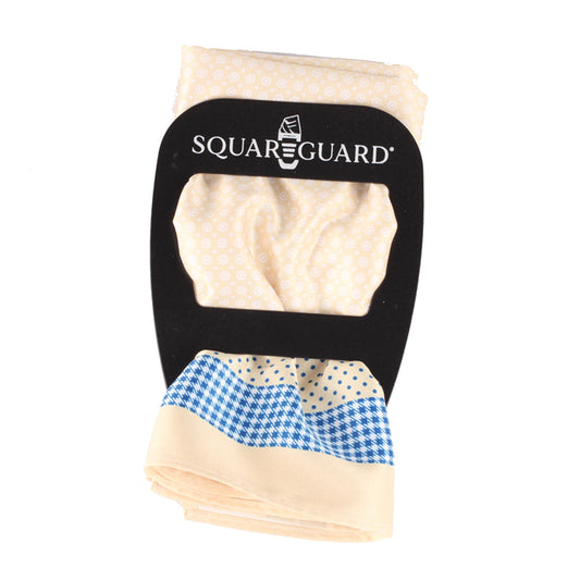 Ivory/Royal Polka Dot Pocket Square + SquareGuard