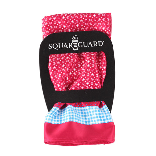 Pink/Blue Polka Dot Pocket Square + SquareGuard