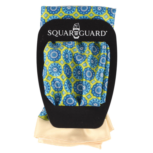 Ivory Geometric Pocket Square + SquareGuard