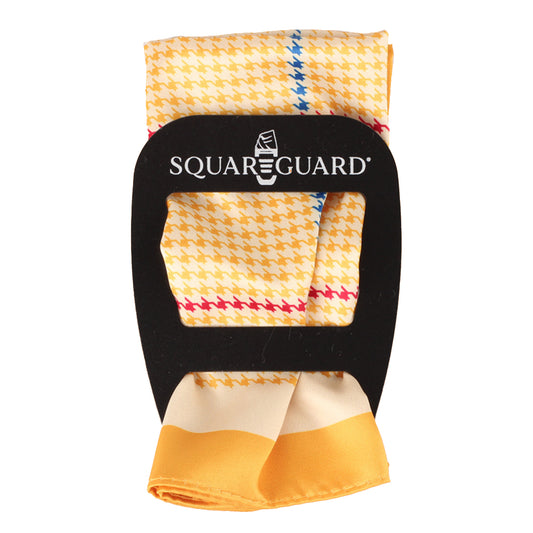 Yellow Houndstooth Pocket Square + SquareGuard