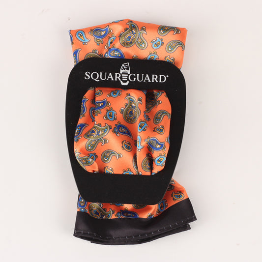 Marigold Paisley Pocket Square + SquareGuard