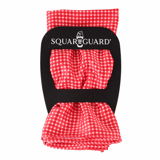 Red Gingham Pocket Square + SquareGuard