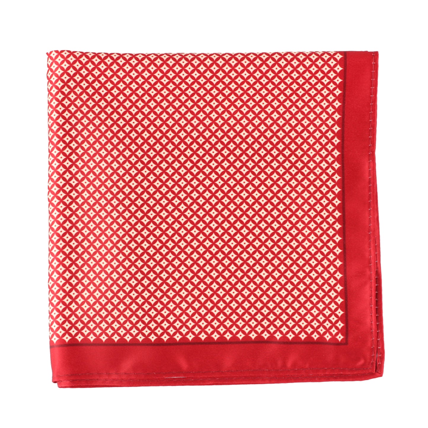 Red/Ivory Geometric Pocket Square + SquareGuard