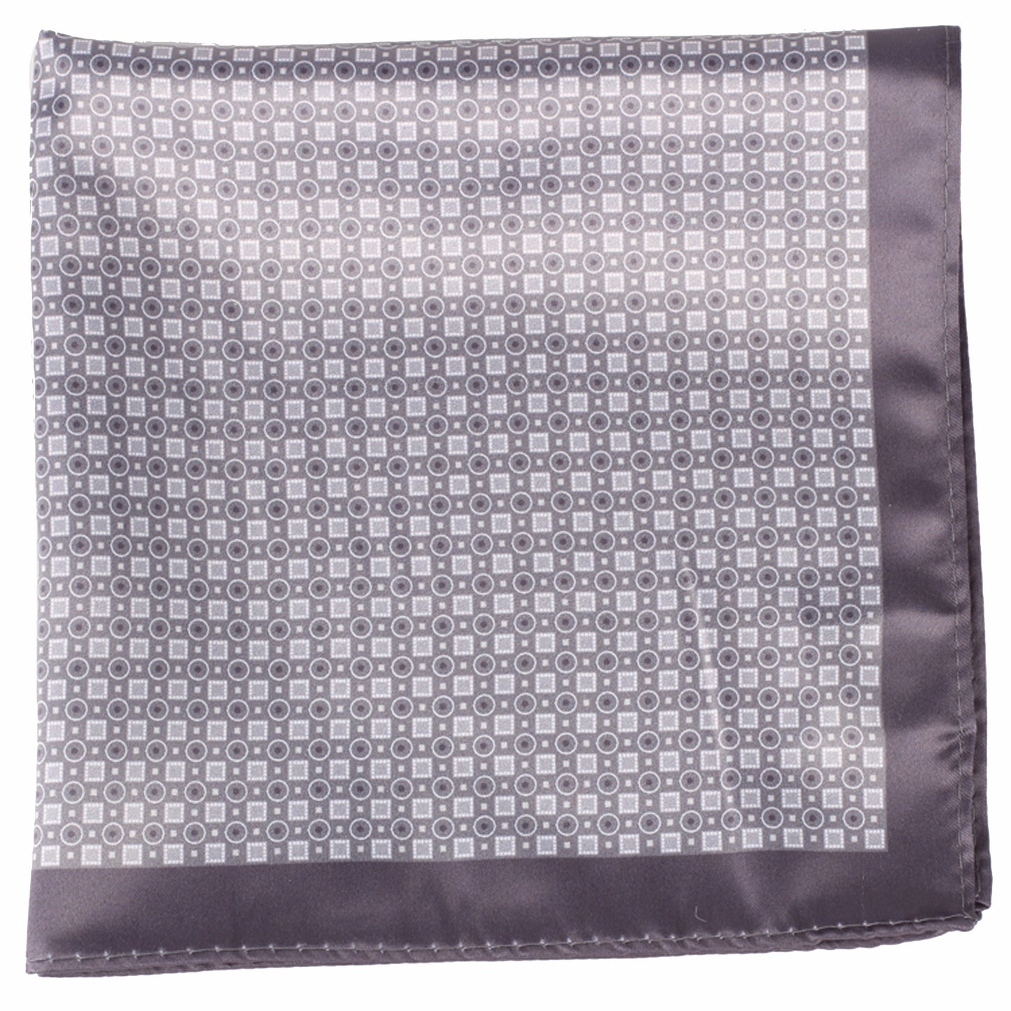 Charcoal Geometric Pocket Square + SquareGuard