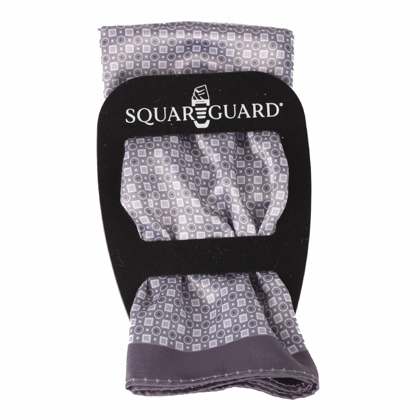 Charcoal Geometric Pocket Square + SquareGuard