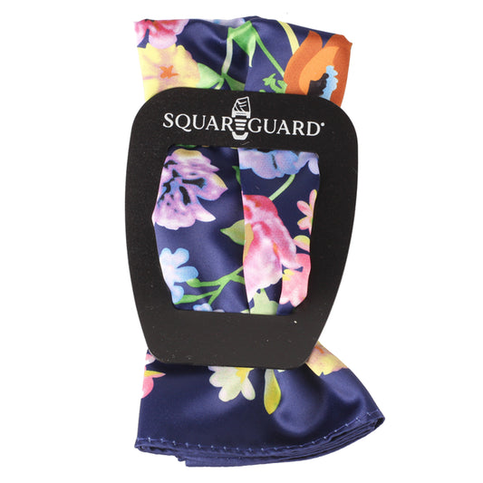 Navy Floral Pocket Square + SquareGuard