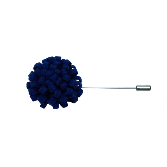 Men's Blue Looped Flower Lapel Pin