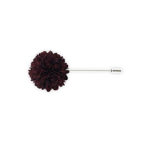 Burgundy Linen Petal Lapel Pin