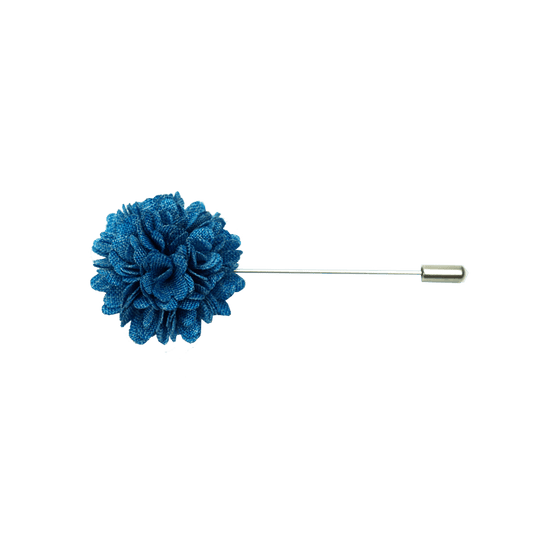 Turquoise Linen Petal Lapel Pin