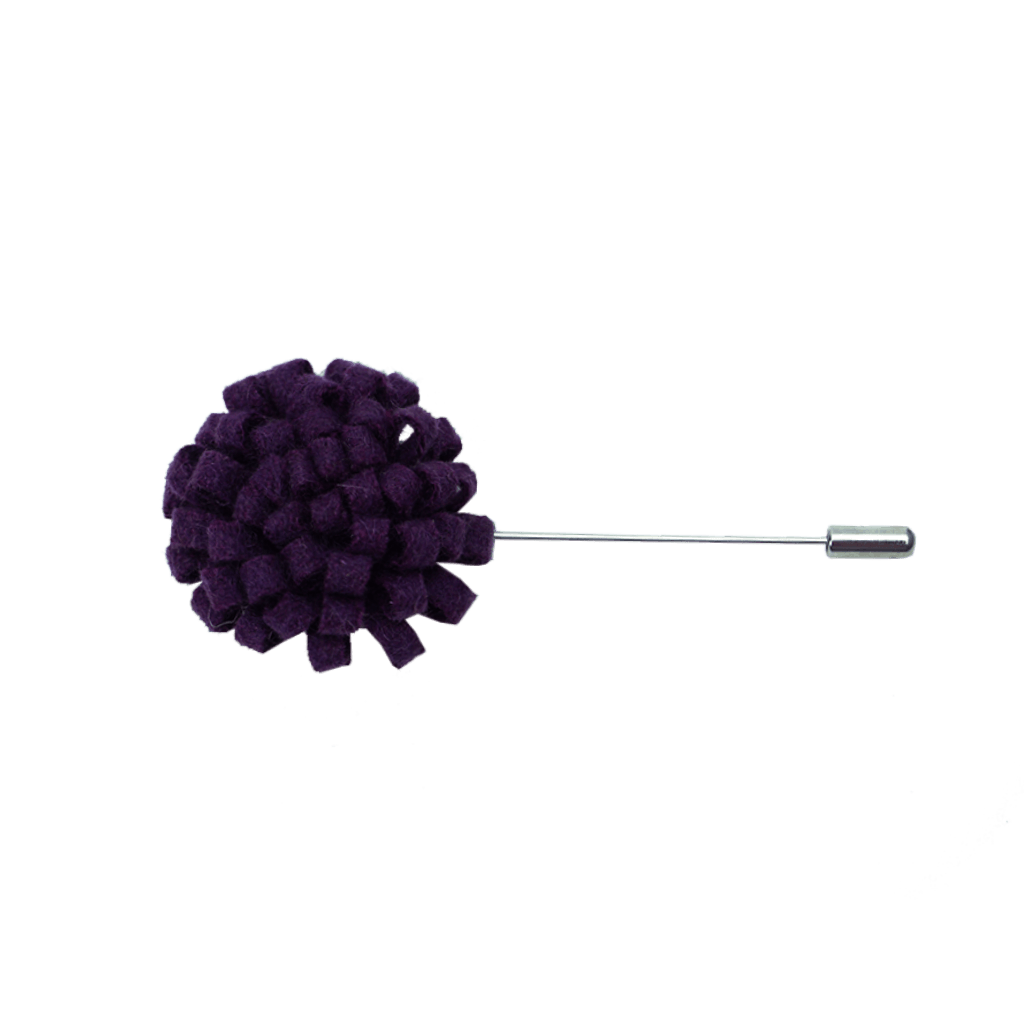 Men's Purple Looped Flower Lapel Pin