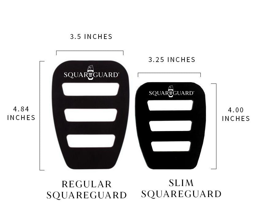 SquareGuard Pocket Square Holder 5-Pack (2 Regular & 3 Slim) + White Pocket Square